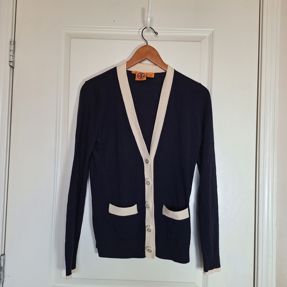 Tory Burch Simone Cardigan Navy SOLD - Picture 3 of 8